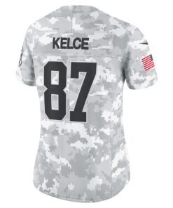 Women's Kansas City Chiefs Travis Kelce Nike Arctic Camo 2024 Salute to Service Limited Jersey