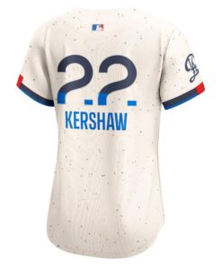 Women's Los Angeles Dodgers Clayton Kershaw Nike Cream 2024 City Connect Limited Player Jersey