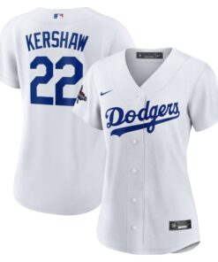 Women's Los Angeles Dodgers Clayton Kershaw Nike White 2024 World Series Champions Home Replica Player Jersey
