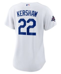 Women's Los Angeles Dodgers Clayton Kershaw Nike White 2024 World Series Champions Home Replica Player Jersey