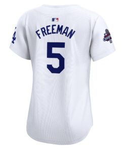 Women's Los Angeles Dodgers Freddie Freeman Nike White Home 2024 World Series Champions Limited Jersey