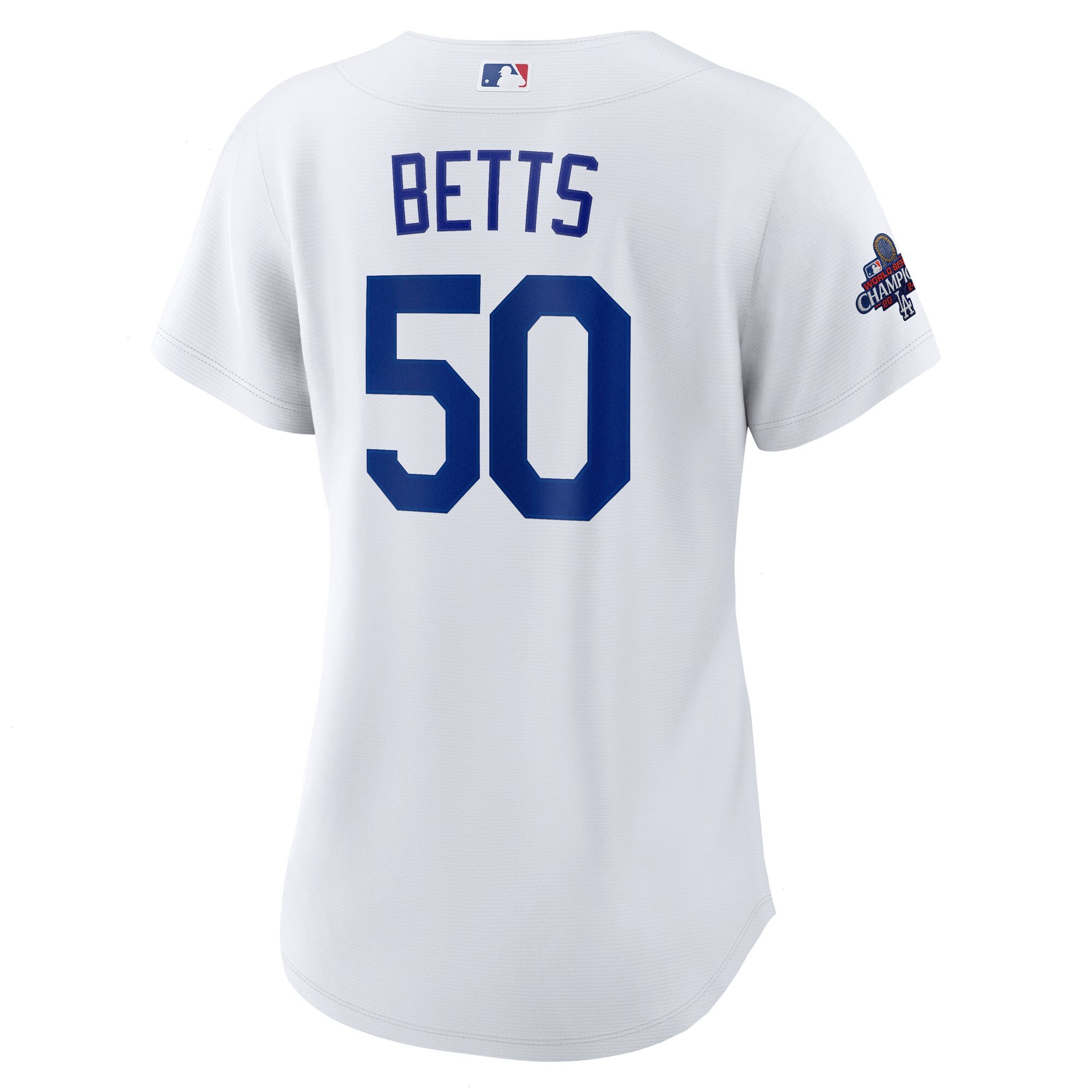 Women's Los Angeles Dodgers Mookie Betts Nike White 2024 World Series Champions Home Replica Player Jersey