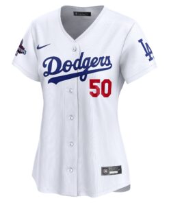 Women's Los Angeles Dodgers Mookie Betts Nike White Home 2024 World Series Champions Limited Jersey