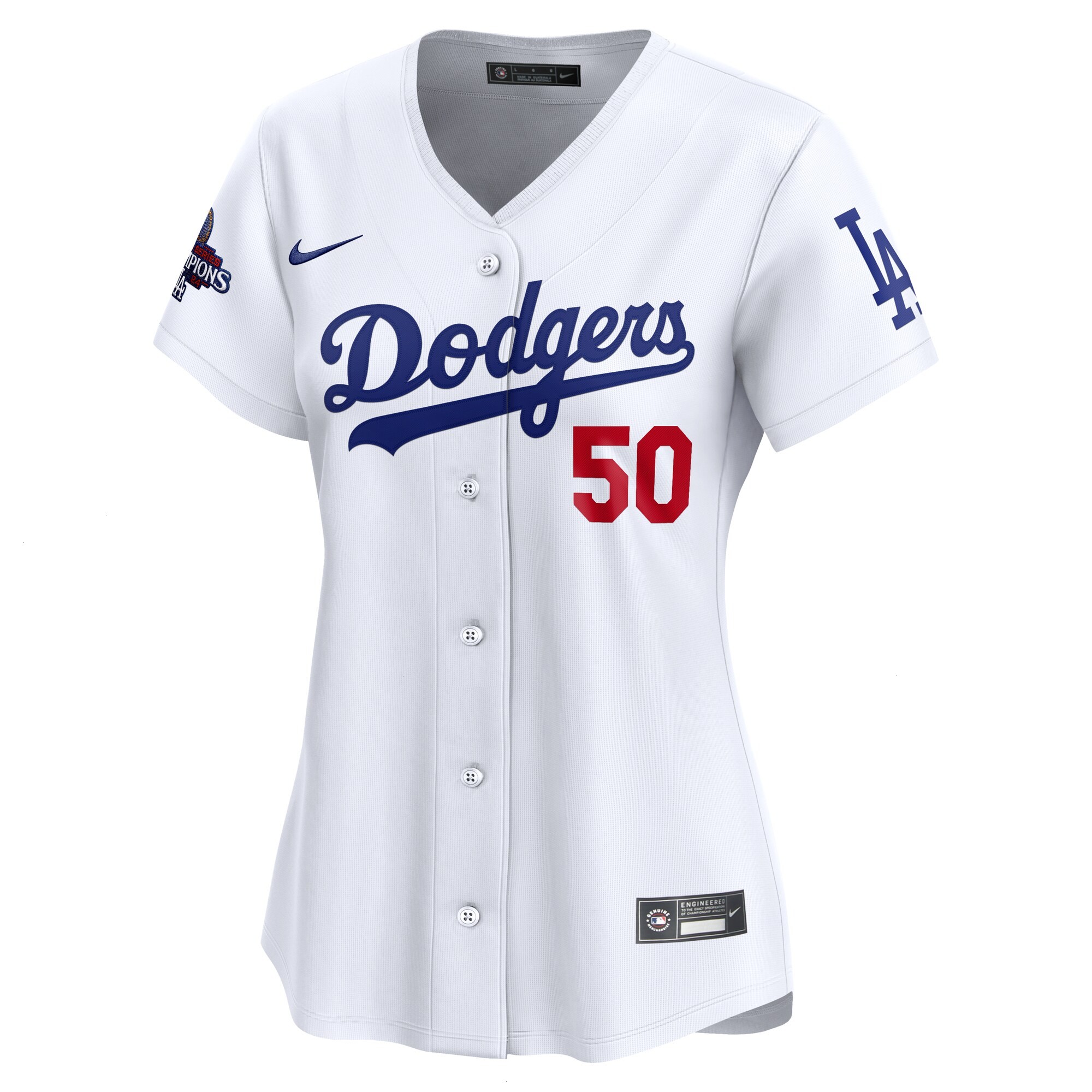 Women's Los Angeles Dodgers Mookie Betts Nike White Home 2024 World Series Champions Limited Jersey