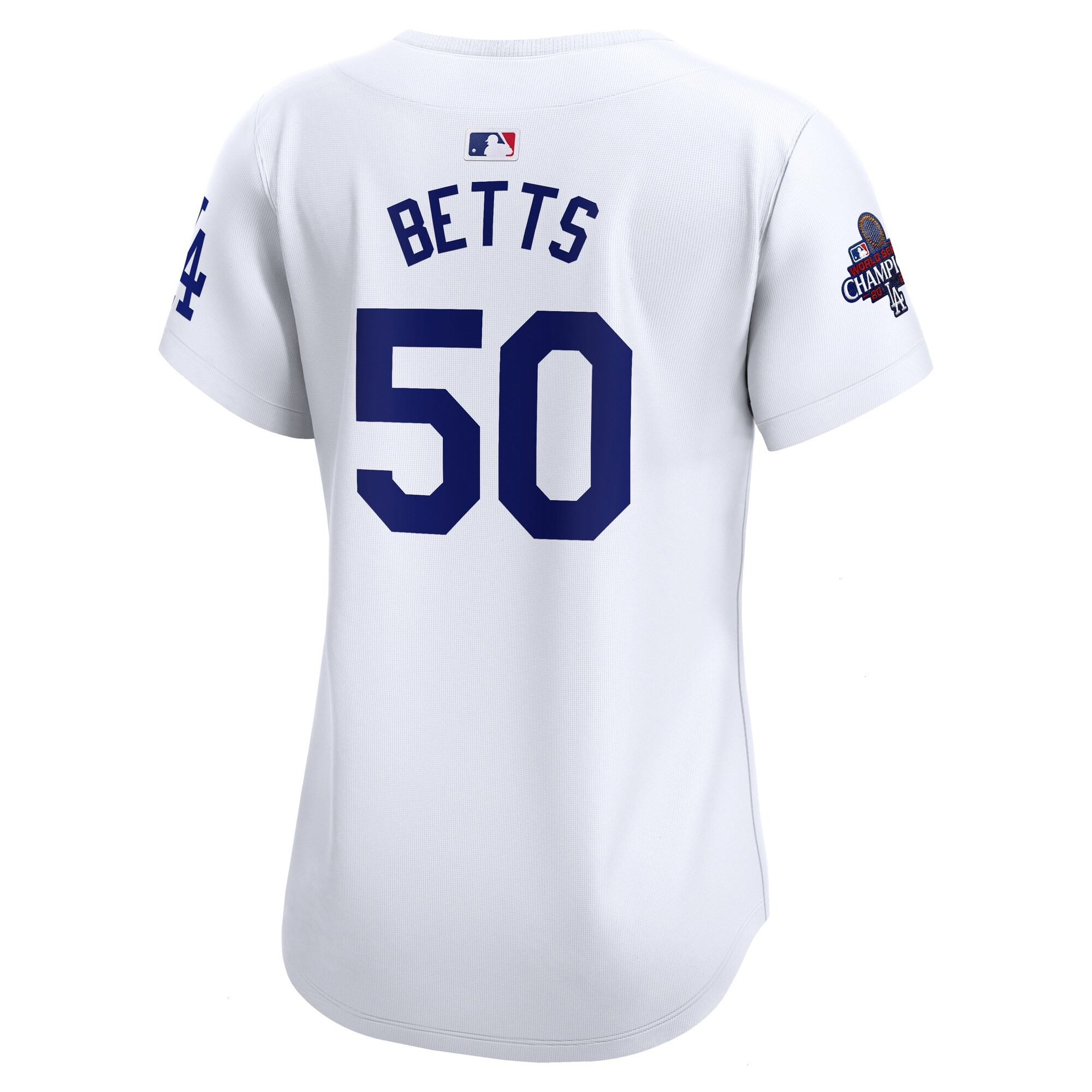 Women's Los Angeles Dodgers Mookie Betts Nike White Home 2024 World Series Champions Limited Jersey