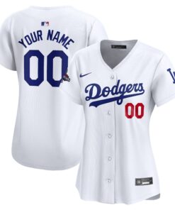 Women's Los Angeles Dodgers Nike White 2024 World Series Champions Home Custom Limited Jersey