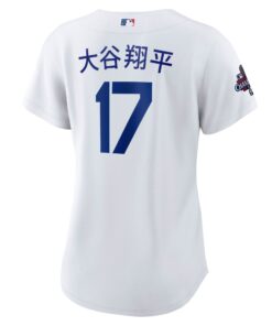 Women's Los Angeles Dodgers Shohei Ohtani Nike White 2024 World Series Champions Home Japanese Characters Replica Player Jersey