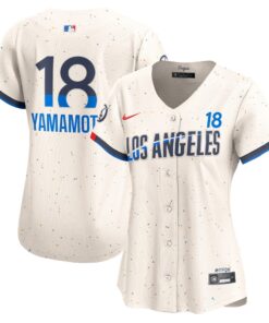 Women's Los Angeles Dodgers Yoshinobu Yamamoto Nike Cream 2024 City Connect Limited Player Jersey