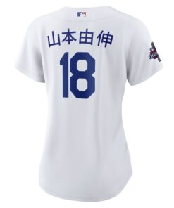 Women's Los Angeles Dodgers Yoshinobu Yamamoto Nike White 2024 World Series Champions Home Japanese Characters Replica Player Jersey
