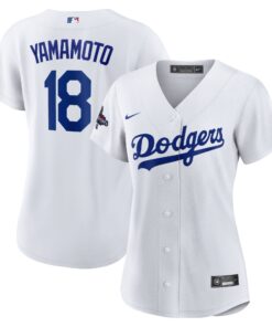 Women's Los Angeles Dodgers Yoshinobu Yamamoto Nike White 2024 World Series Champions Home Replica Player Jersey