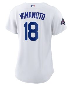 Women's Los Angeles Dodgers Yoshinobu Yamamoto Nike White 2024 World Series Champions Home Replica Player Jersey