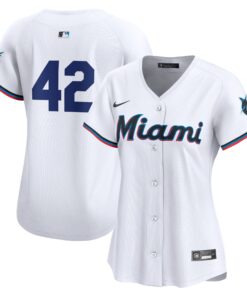 Women's Miami Marlins Nike White 2024 Jackie Robinson Day Home Limited Jersey