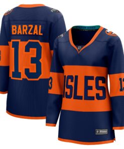Women's New York Islanders Mathew Barzal Fanatics Navy 2024 NHL Stadium Series Breakaway Player Jersey
