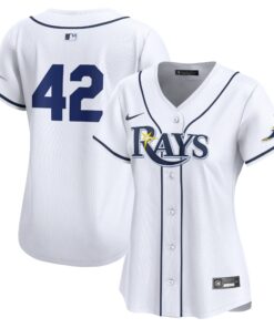 Women's Tampa Bay Rays Nike White 2024 Jackie Robinson Day Home Limited Jersey