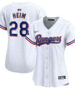 Women's Texas Rangers Jonah Heim Nike White 2024 Gold Collection Limited Player Jersey