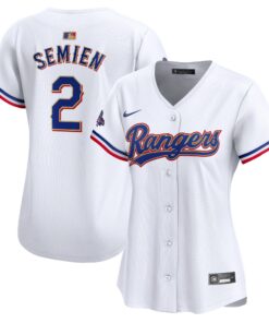 Women's Texas Rangers Marcus Semien Nike White 2024 Gold Collection Limited Player Jersey