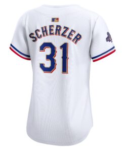 Women's Texas Rangers Max Scherzer Nike White 2024 Gold Collection Limited Player Jersey