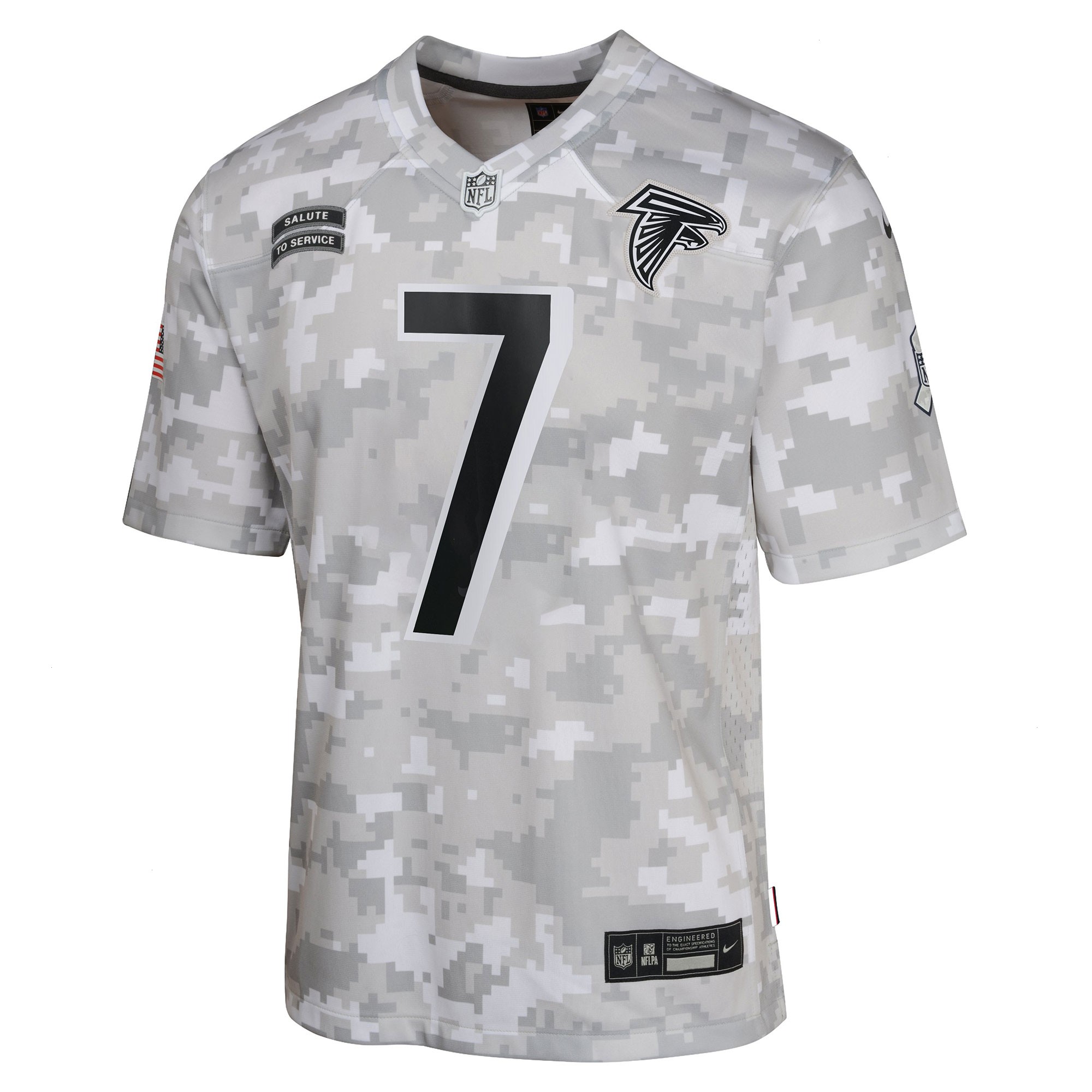 Youth Atlanta Falcons Bijan Robinson Nike Arctic Camo 2024 Salute to Service Game Jersey