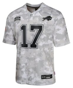 Youth Buffalo Bills Josh Allen Nike Arctic Camo 2024 Salute to Service Game Jersey