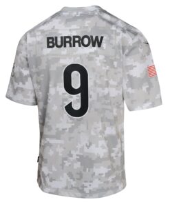 Youth Cincinnati Bengals Joe Burrow Nike Arctic Camo 2024 Salute to Service Game Jersey