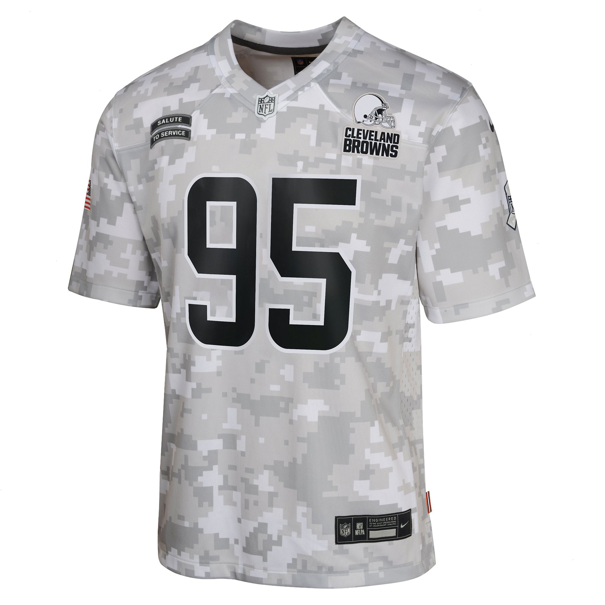 Youth Cleveland Browns Myles Garrett Nike Arctic Camo 2024 Salute to Service Game Jersey