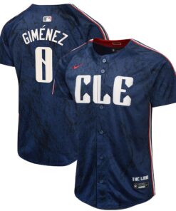 Youth Cleveland Guardians Andres Gimenez Nike Navy 2024 City Connect Limited Jersey