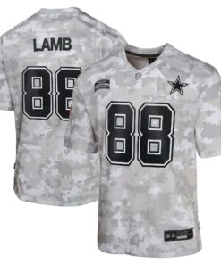 Youth Dallas Cowboys CeeDee Lamb Nike Arctic Camo 2024 Salute to Service Game Jersey
