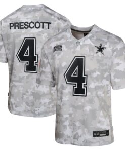 Youth Dallas Cowboys Dak Prescott Nike Arctic Camo 2024 Salute to Service Game Jersey