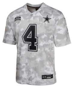 Youth Dallas Cowboys Dak Prescott Nike Arctic Camo 2024 Salute to Service Game Jersey