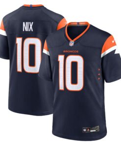 Youth Denver Broncos Bo Nix Nike Navy Alternate Game Jersey
