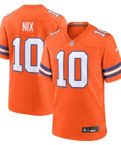 Youth Denver Broncos Bo Nix Nike Orange Alternate Game Jersey