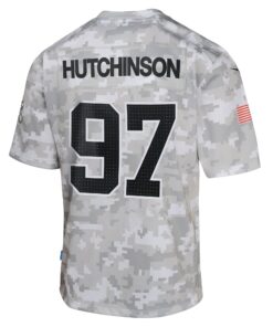Youth Detroit Lions Aidan Hutchinson Nike Arctic Camo 2024 Salute to Service Game Jersey