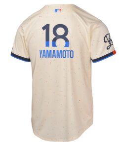 Youth Los Angeles Dodgers Yoshinobu Yamamoto Nike Cream 2024 City Connect Limited Player Jersey