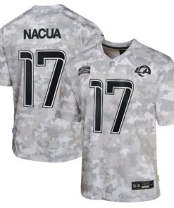 Youth Los Angeles Rams Puka Nacua Nike Arctic Camo 2024 Salute to Service Game Jersey