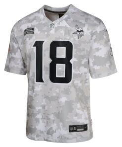 Youth Minnesota Vikings Justin Jefferson Nike Arctic Camo 2024 Salute to Service Game Jersey