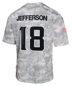 Youth Minnesota Vikings Justin Jefferson Nike Arctic Camo 2024 Salute to Service Game Jersey
