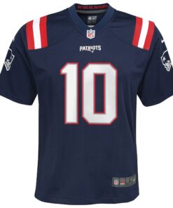 Youth New England Patriots Drake Maye Nike Navy Player Game Jersey