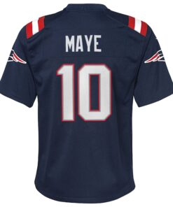 Youth New England Patriots Drake Maye Nike Navy Player Game Jersey
