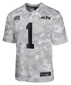 Youth New York Jets Sauce Gardner Nike Arctic Camo 2024 Salute to Service Game Jersey