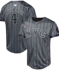 Youth New York Mets Francisco Alvarez Nike Graphite 2024 City Connect Limited Player Jersey