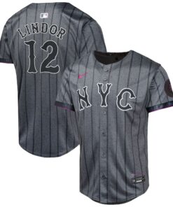 Youth New York Mets Francisco Lindor Nike Graphite 2024 City Connect Limited Player Jersey