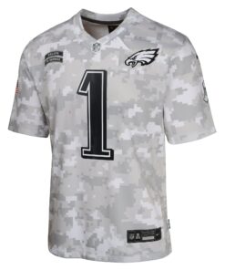 Youth Philadelphia Eagles Jalen Hurts Nike Arctic Camo 2024 Salute to Service Game Jersey