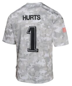 Youth Philadelphia Eagles Jalen Hurts Nike Arctic Camo 2024 Salute to Service Game Jersey