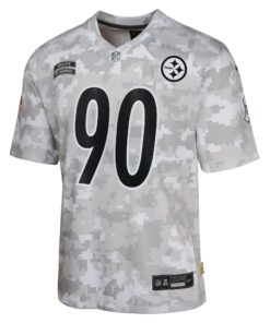 Youth Pittsburgh Steelers T.J. Watt Nike Arctic Camo 2024 Salute to Service Game Jersey