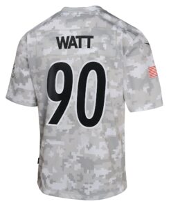 Youth Pittsburgh Steelers T.J. Watt Nike Arctic Camo 2024 Salute to Service Game Jersey