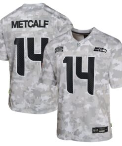 Youth Seattle Seahawks DK Metcalf Nike Arctic Camo 2024 Salute to Service Game Jersey