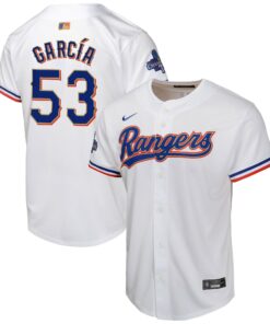 Youth Texas Rangers Adolis Garcia Nike White 2024 Gold Collection Limited Player Jersey