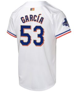 Youth Texas Rangers Adolis Garcia Nike White 2024 Gold Collection Limited Player Jersey