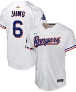 Youth Texas Rangers Josh Jung Nike White 2024 Gold Collection Limited Player Jersey