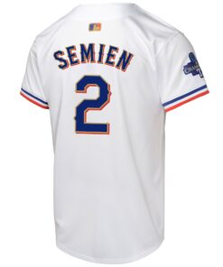 Youth Texas Rangers Marcus Semien Nike White 2024 Gold Collection Limited Player Jersey